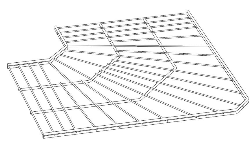 Półka ażurowa narożna (600х600х406 mm) czarny (KOLCHUGA HOME)