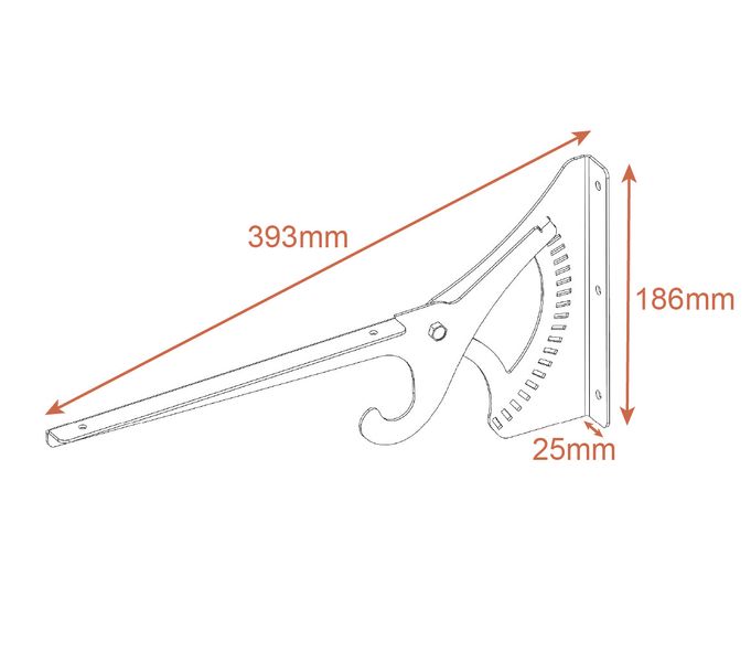 Wspornik półki regulowany 250mm (komplet 2 szt) czarny (KOLCHUGA HOME)