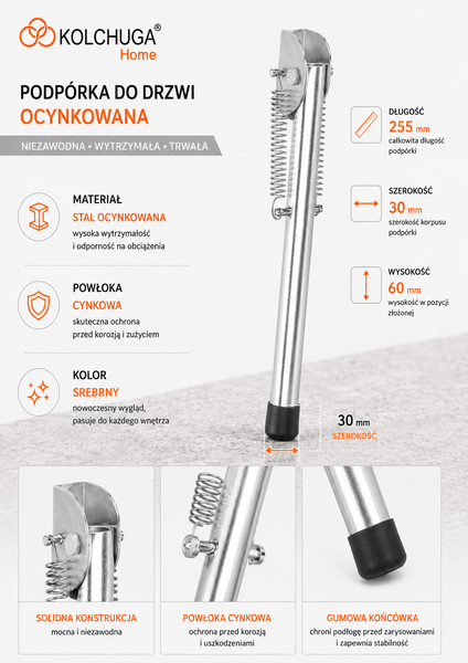 Podp&oacute;rka Garażowa Blokada do Drzwi Garażowych Stopka Podpora 25.5cm
