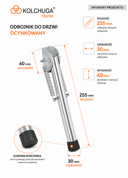 Podp&oacute;rka Garażowa Blokada do Drzwi Garażowych Stopka Podpora 25.5cm