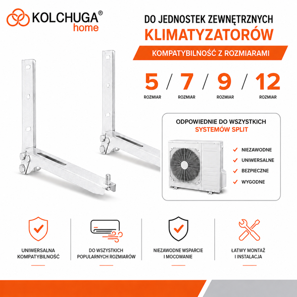 Uchwyt/wspornik do klimatyzatora, mocowanie klimatyzacji K1 (450х450 mm) ocynkowany KOLCHUGA