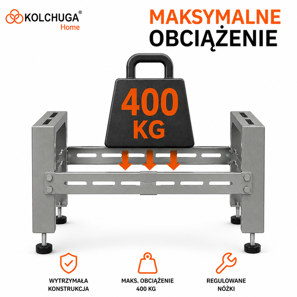 Podpora/stojak do pompy ciepła klimatyzatora regulowany (570х580х435 mm) ocynkowany (KOLCHUGA HOME)