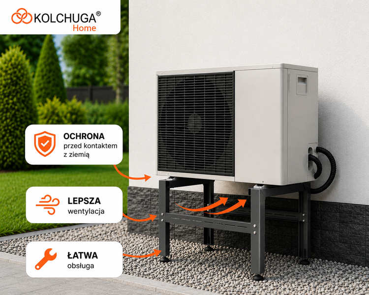 Podpora/stojak do pompy ciepła klimatyzatora regulowany (570х580х435 mm) ocynkowany (KOLCHUGA HOME)