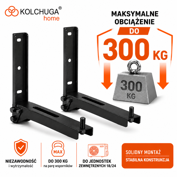 Uchwyt/wspornik do klimatyzatora, mocowanie klimatyzacji K2 (550х550 mm) czarny KOLCHUGA